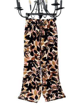 Women's Tutu Black Beige Floral Wide Leg Pants S Gorpcore